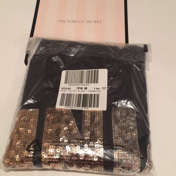 VS PINK bling logo long sleeve campus Tee NIP - Picture 4 of 4